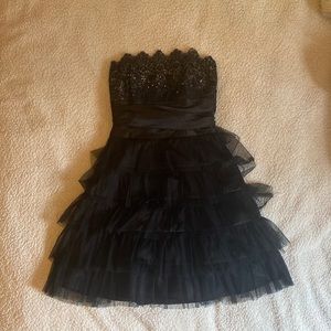 Masquerade strapless black dress